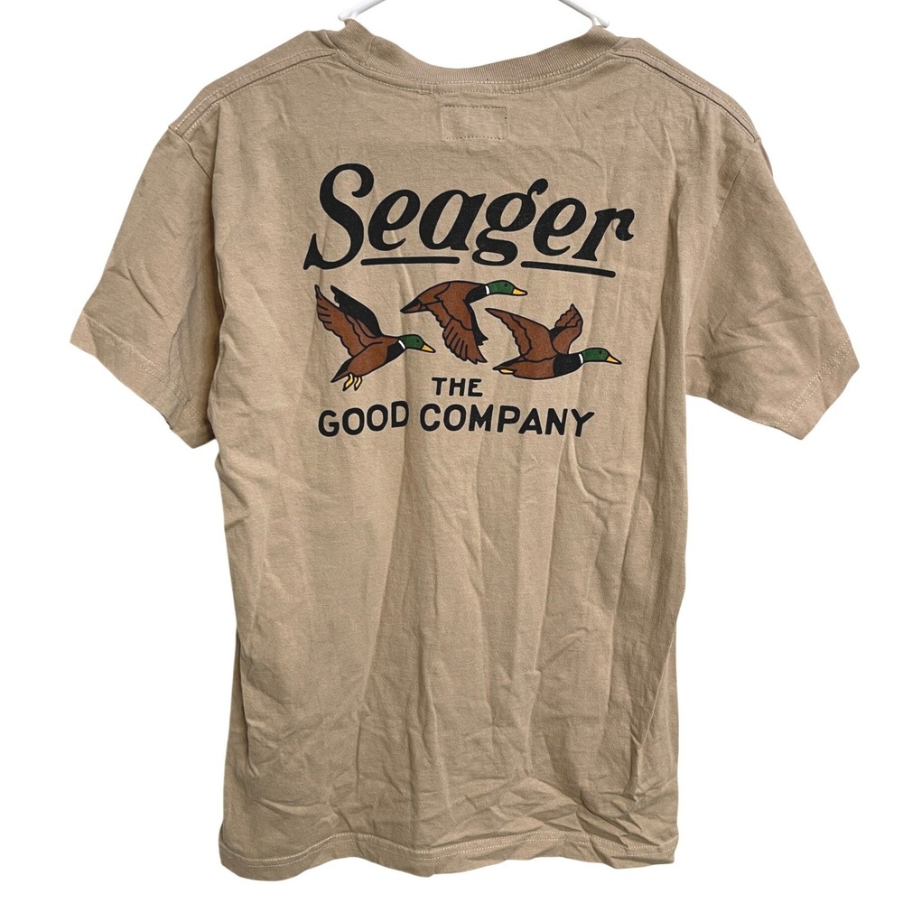 Seager Co The Good Company Flying Ducks Graphic T-Shirt Mens Medium Tan M